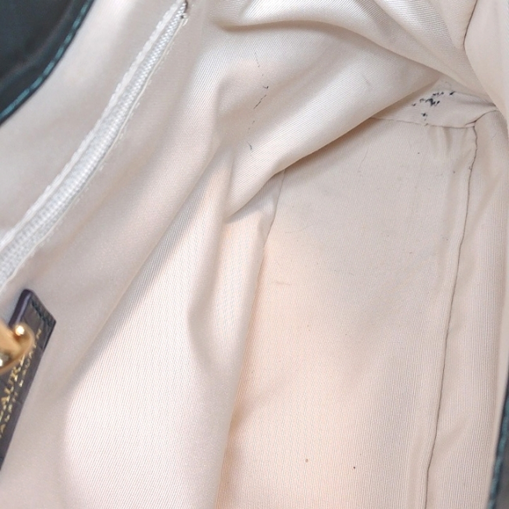 Lauren Ralph Lauren Black Croc-Embossed Patent Satchel with Crest - Picture 14 of 16